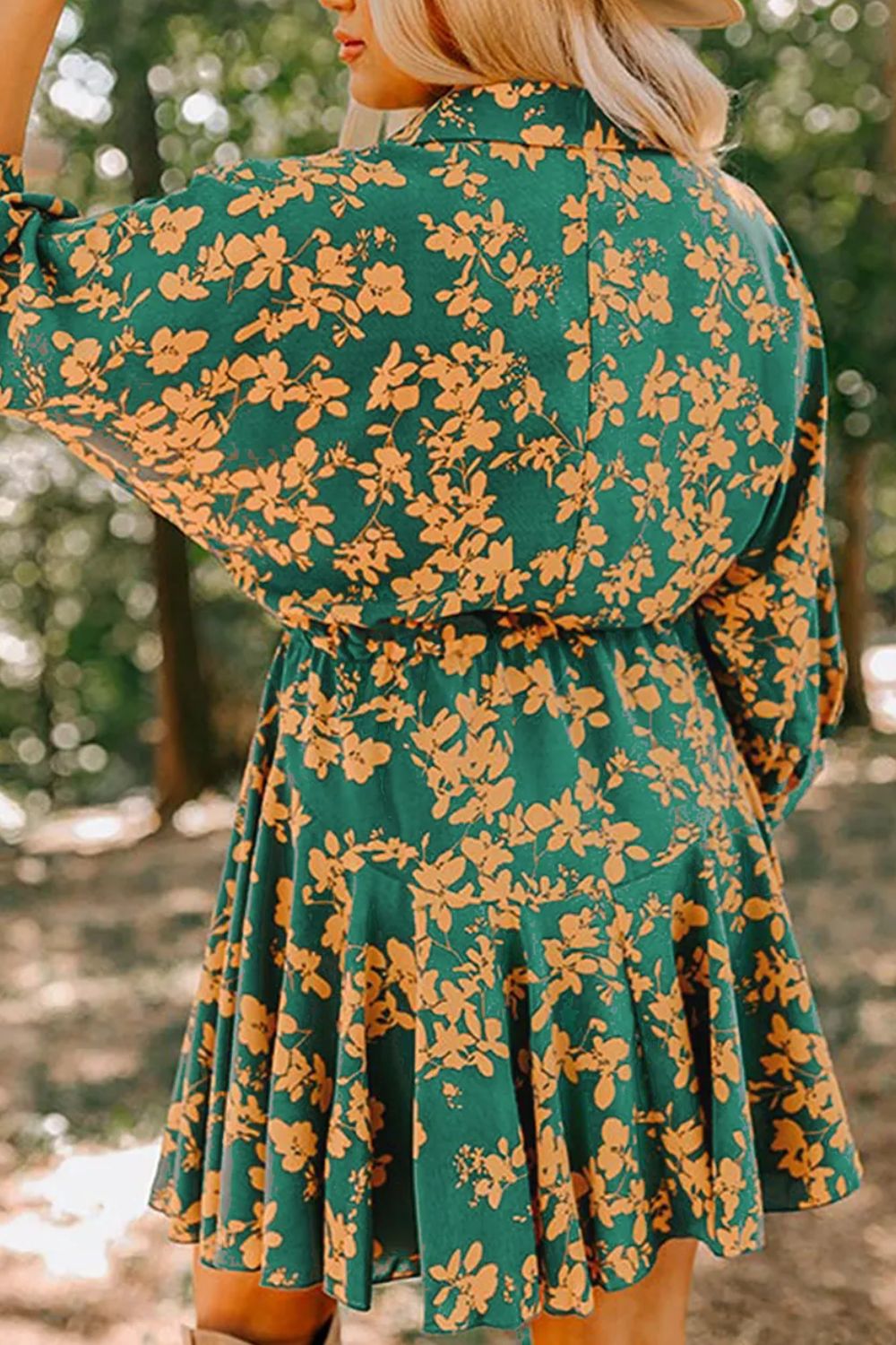 Hazel Blues® | Printed Three-Quarter Sleeve Mini Dress