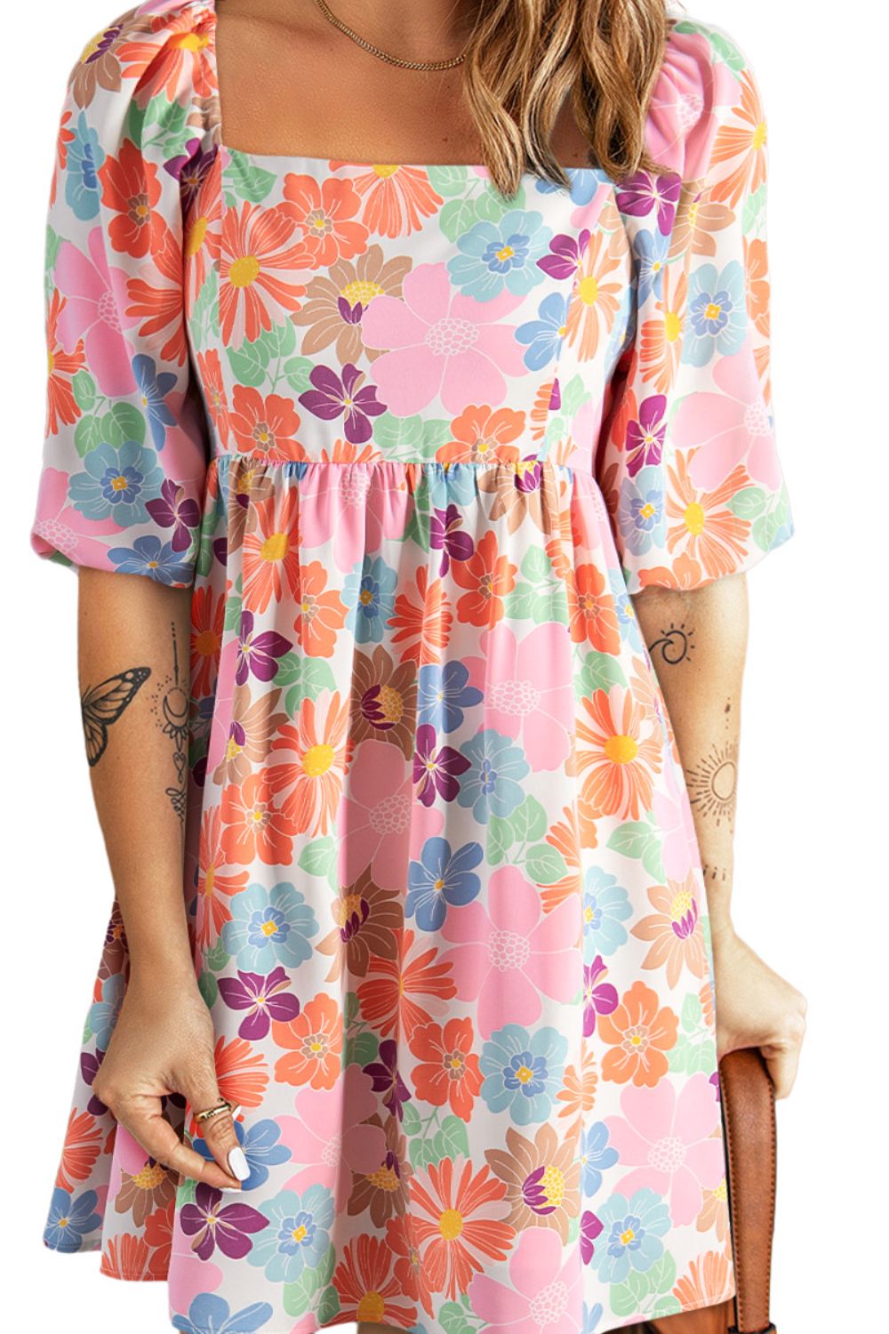 Hazel Blues® | Printed Half Sleeve Mini Dress