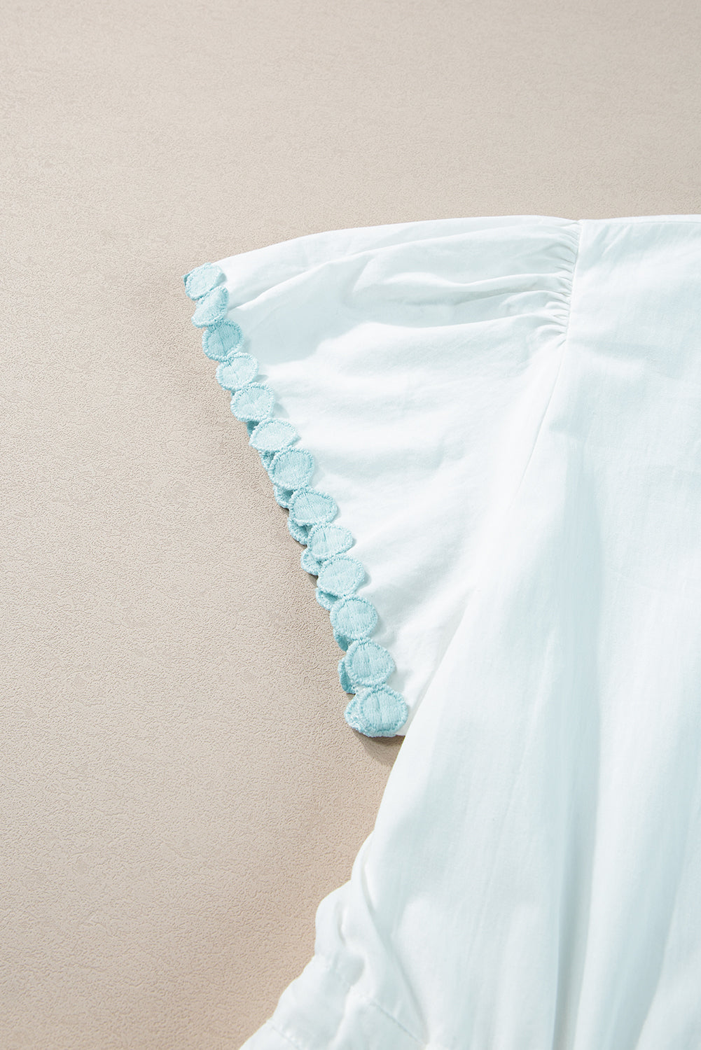 Hazel Blues® | Contrast Trim Button Up Short Sleeve Dress