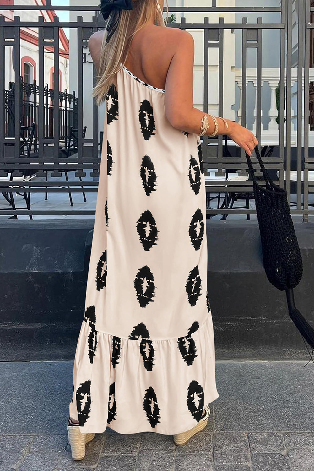 Hazel Blues® | Printed Single Shoulder Maxi Dress