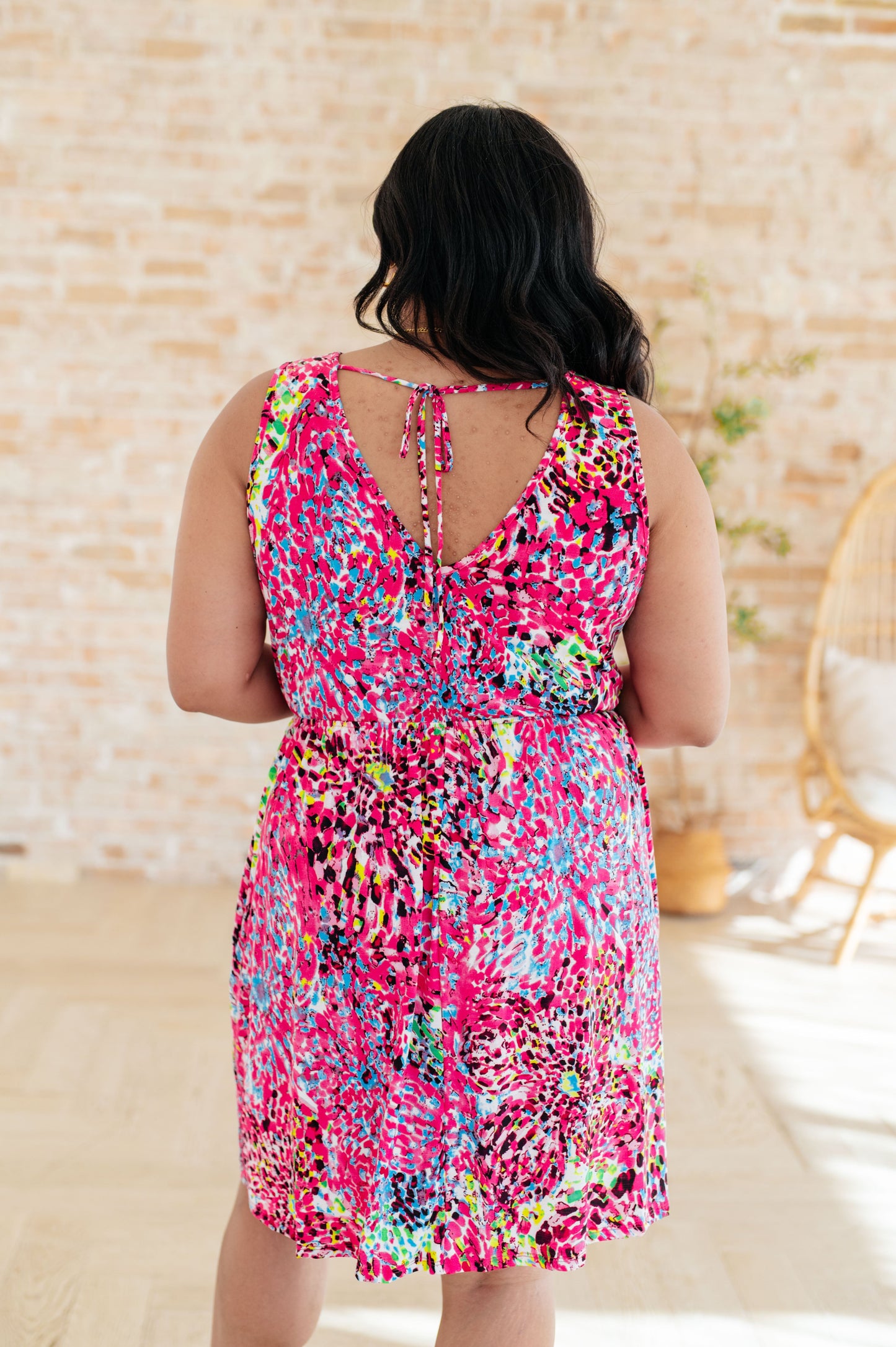 Hazel Blues® | Bless Your Heart V-Neck Dress in Neon Fuchsia