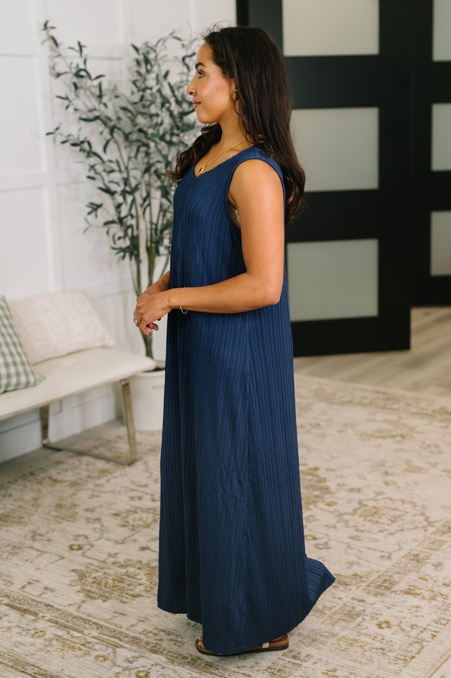 Hazel Blues® | Everything She Wants Sleeveless Maxi Dress in Navy