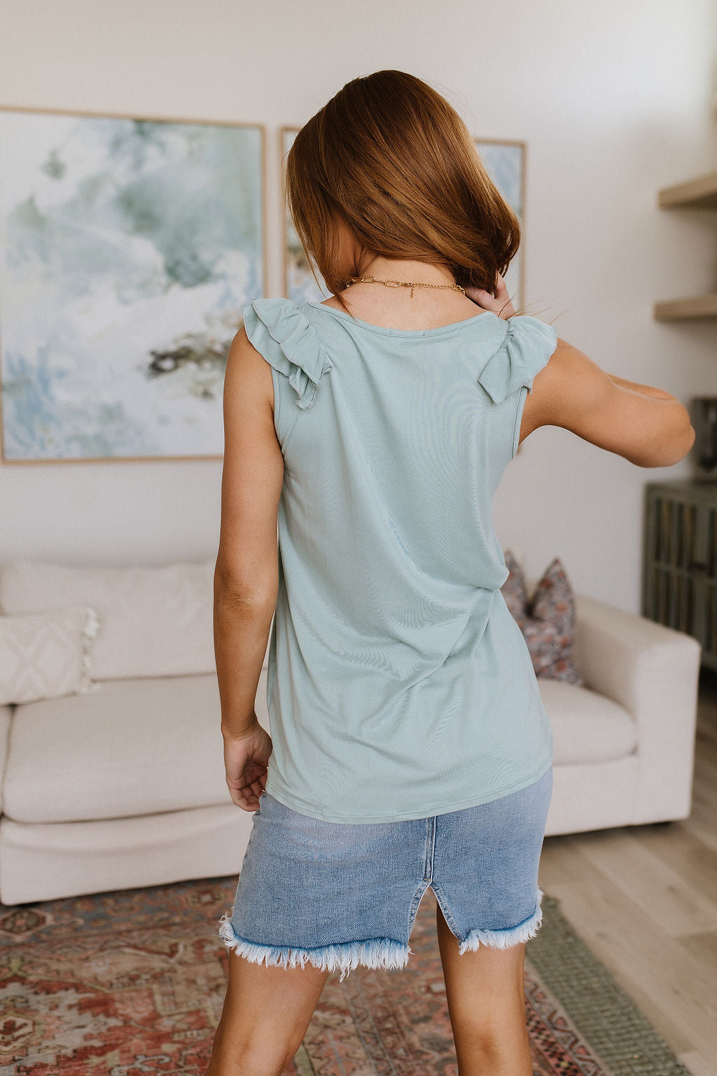 Hazel Blues® | Good For You Ruffle Detail Tank