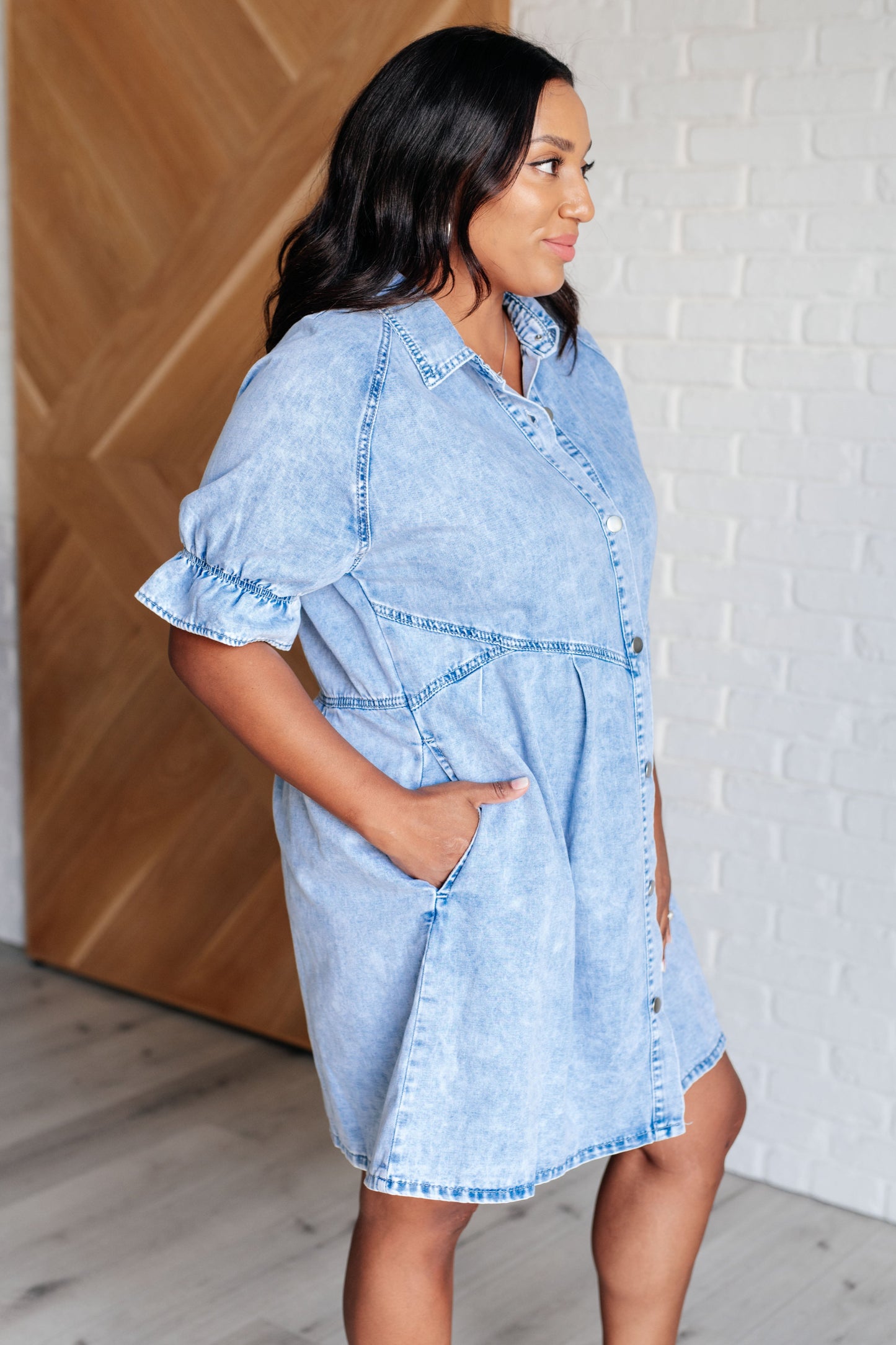 Hazel Blues® | Westward Movement Denim Shirtdress
