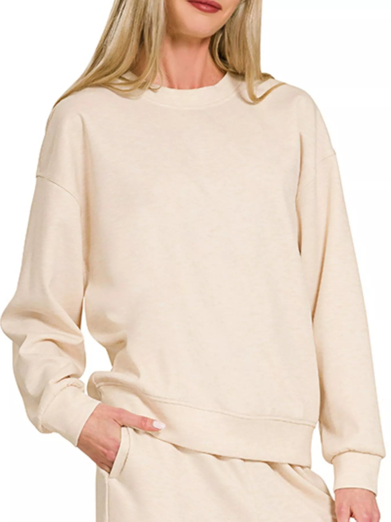Hazel Blues® | Zenana Scuba Crewneck Pullover and Pants Set