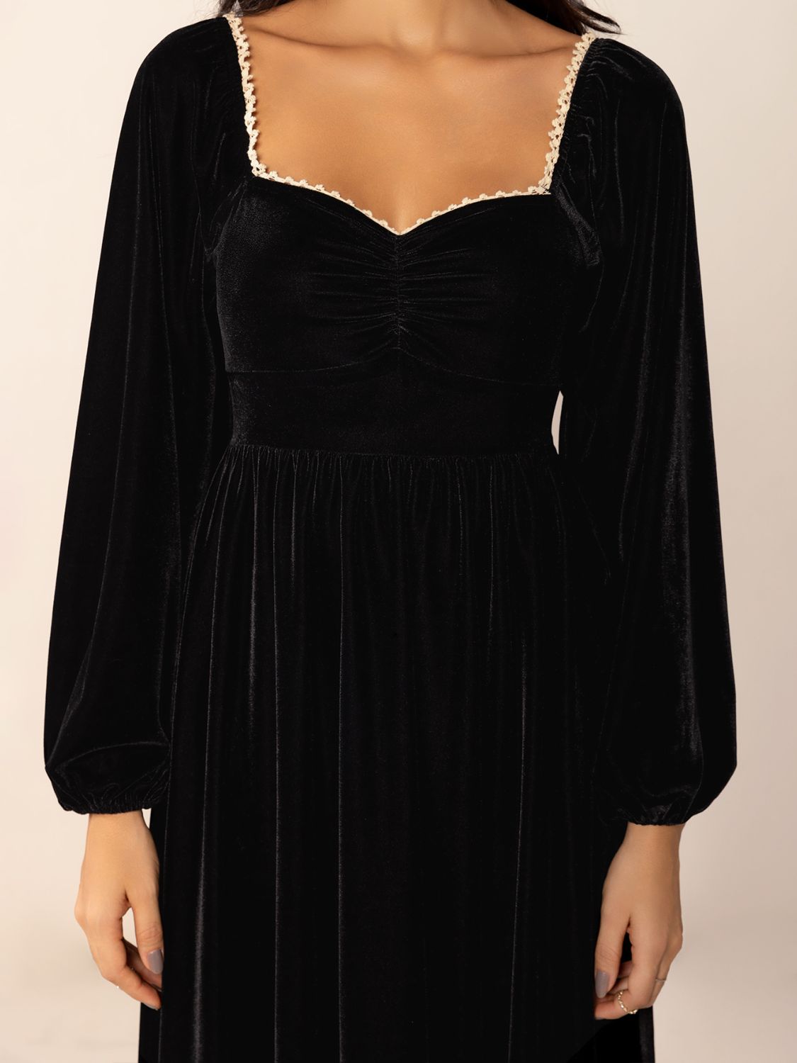 Hazel Blues® | Sweetheart Neck Long Sleeve Midi Dress