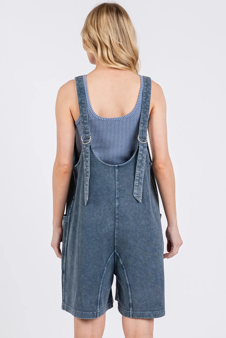 Hazel Blues® | Mittoshop Low Scoop Neck Tank Washed French Terry Romper