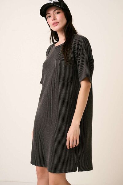 Hazel Blues® | Mittoshop Urban Rib Knit Short Sleeve Tee Dress
