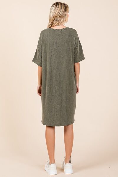 Hazel Blues® | Mittoshop Urban Rib Knit Short Sleeve Tee Dress