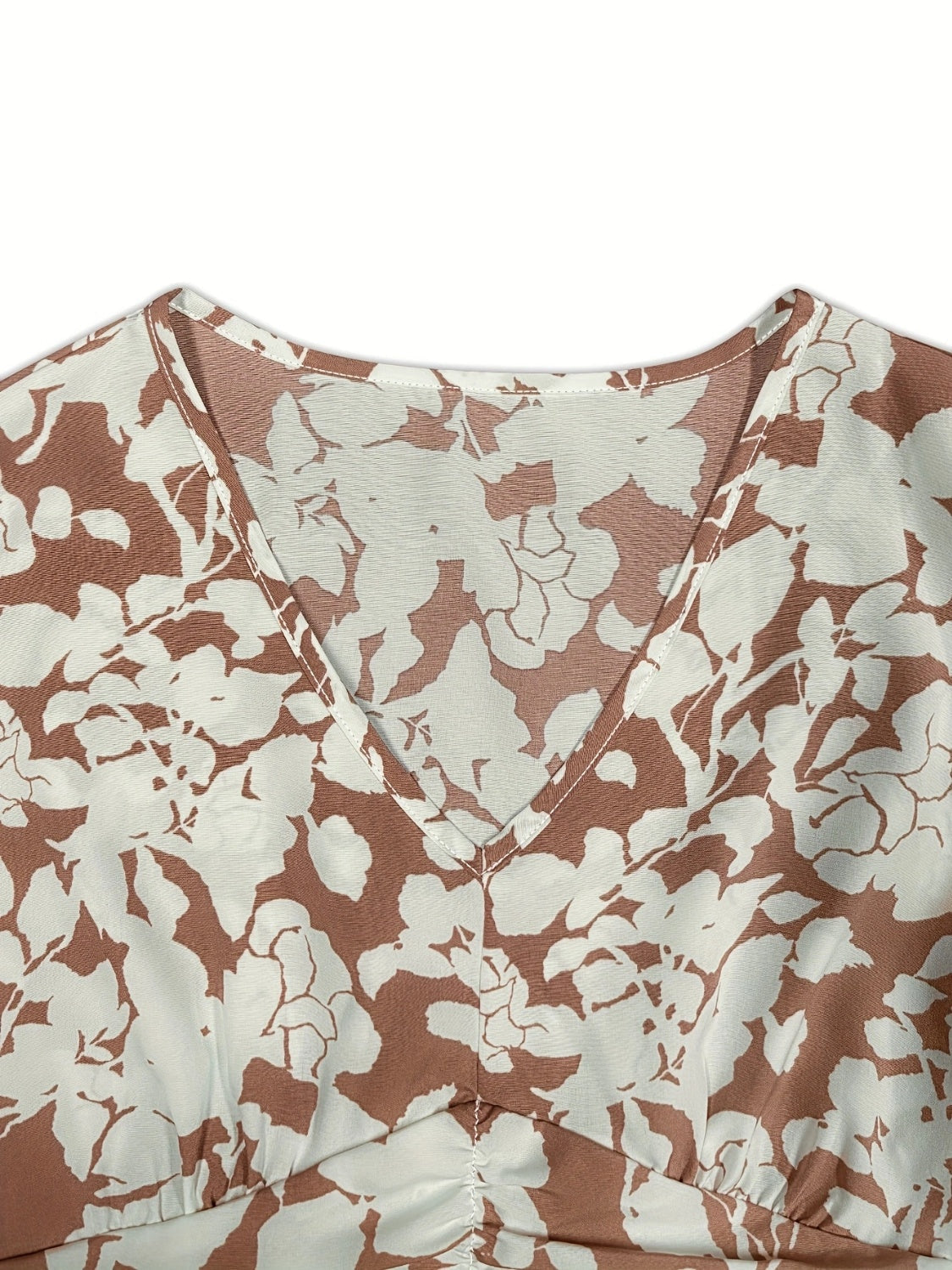 Hazel Blues® | Printed V-Neck Cap Sleeve Midi Dress