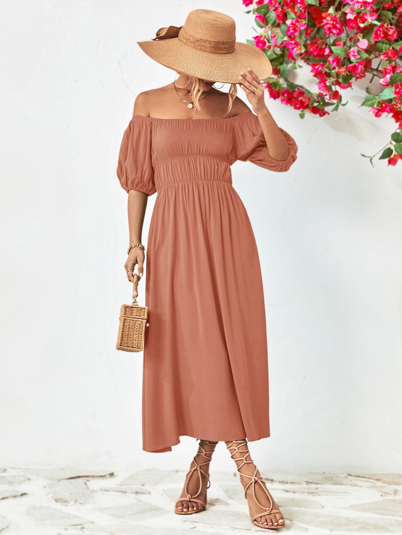 Hazel Blues® | Off-Shoulder Balloon Sleeve Midi Dress