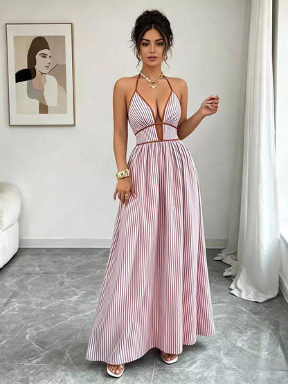 Stripe Right Dress | Striped Halter Dress