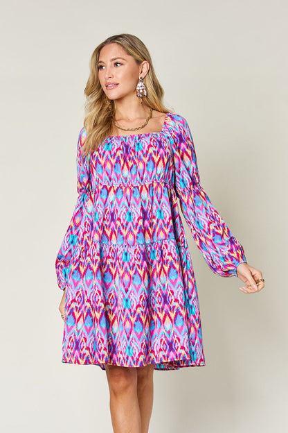 Hazel Blues® |  Double Take Printed Long Sleeve Dress