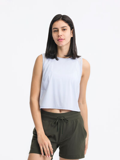 Hazel Blues® |  Millennia Round Neck Cropped Active Tank