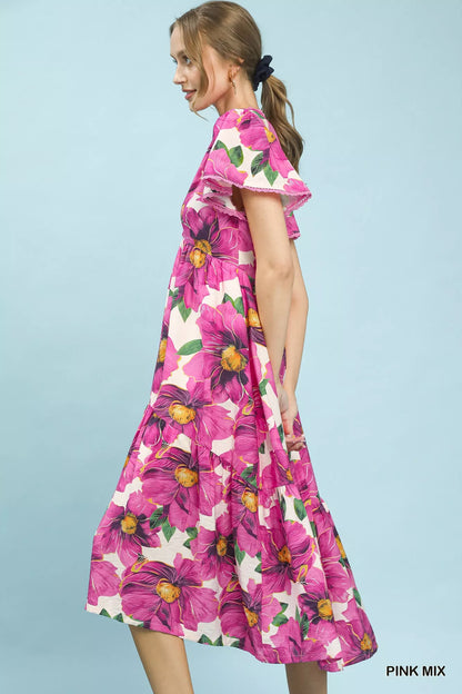 Hazel Blues® |  Sunday Bloom Dress | Floral Tiered Dress