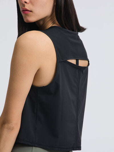 Hazel Blues® |  Millennia Round Neck Cropped Active Tank