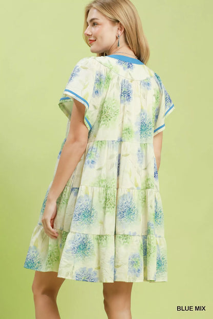 Hazel Blues® |  Sunday Bloom Dress | Floral Tiered Dress