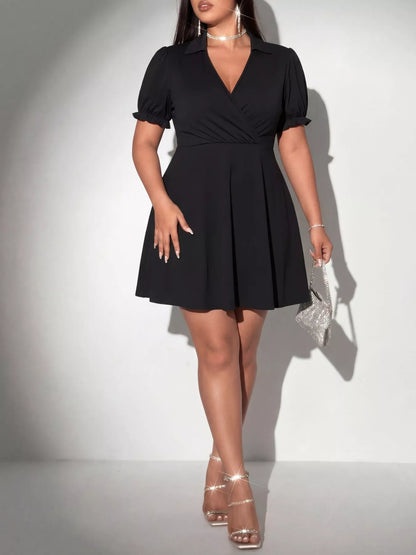 Hazel Blues® | Surplice Short Sleeve Mini Dress
