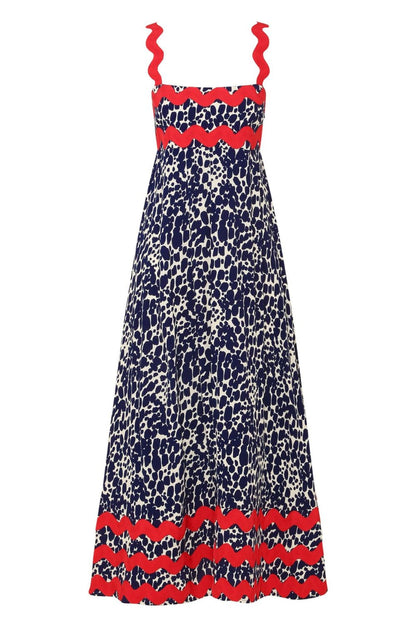 Hazel Blues® |  Printed Square Neck Wide Strap Maxi Dress
