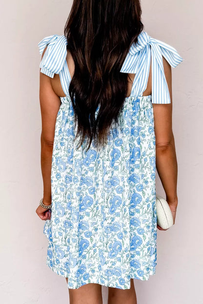 Hazel Blues® |  Floral Print Tie-Strap Mini Dress