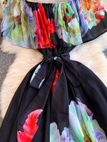 Hazel Blues® |  Floral Off-Shoulder A-Line Dress