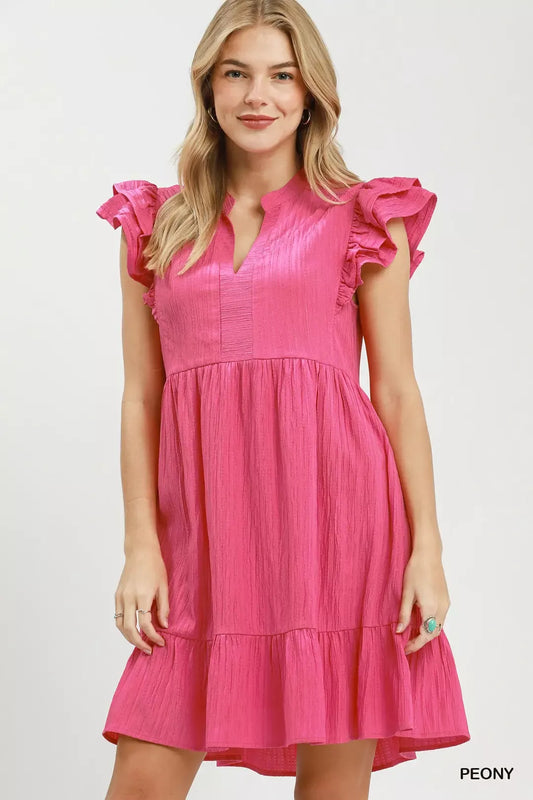 Hazel Blues® |  Umgee Ruffle Sleeve Babydoll Dress