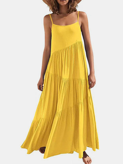 Hazel Blues® |  Ruched Tiered Spaghetti Strap Dress