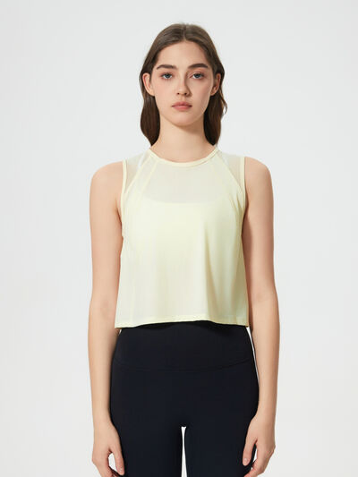 Hazel Blues® |  Millennia Round Neck Cropped Active Tank