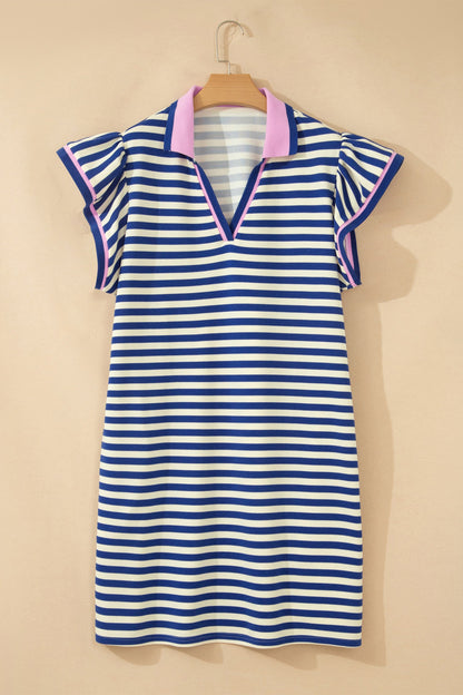 Hazel Blues® |  Stripe Right Dress | V-Neck Dress