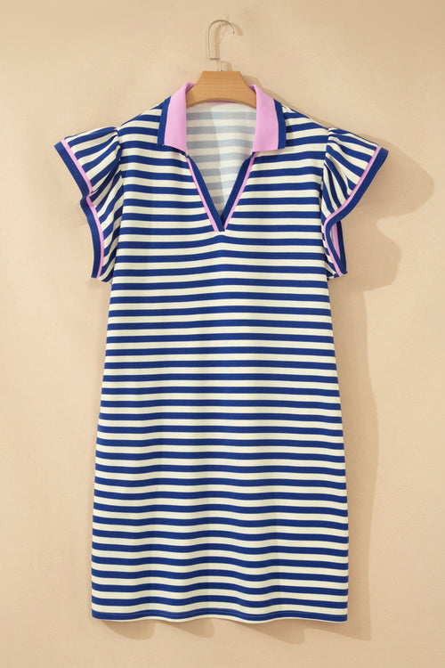 Hazel Blues® |  Stripe Right Dress | V-Neck Dress
