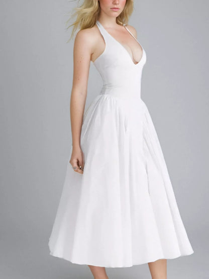 Hazel Blues® |  Halter Neck Midi Dress with Pockets