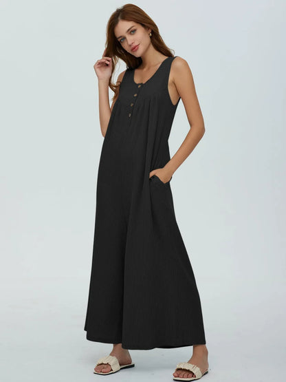 Hazel Blues® |  Sleeveless Wide Leg Jumpsuit