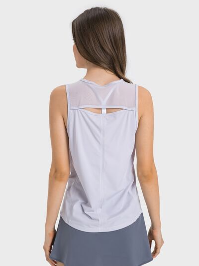 Hazel Blues® |  Millennia Cutout Back Round Neck Active Tank