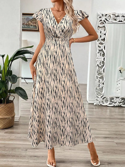Hazel Blues® |  Surplice Cap Sleeve Midi Dress