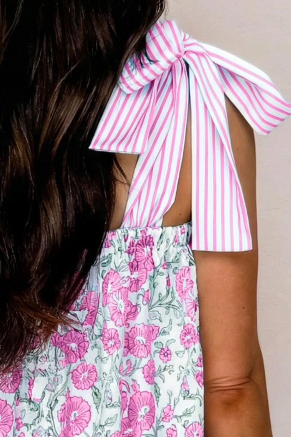 Hazel Blues® |  Floral Print Tie-Shoulder Mini Dress