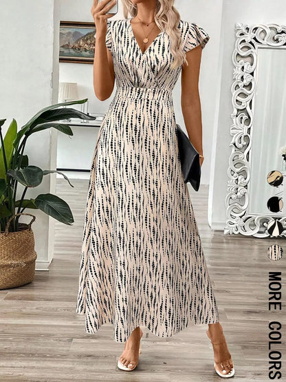 Hazel Blues® |  Surplice Cap Sleeve Midi Dress