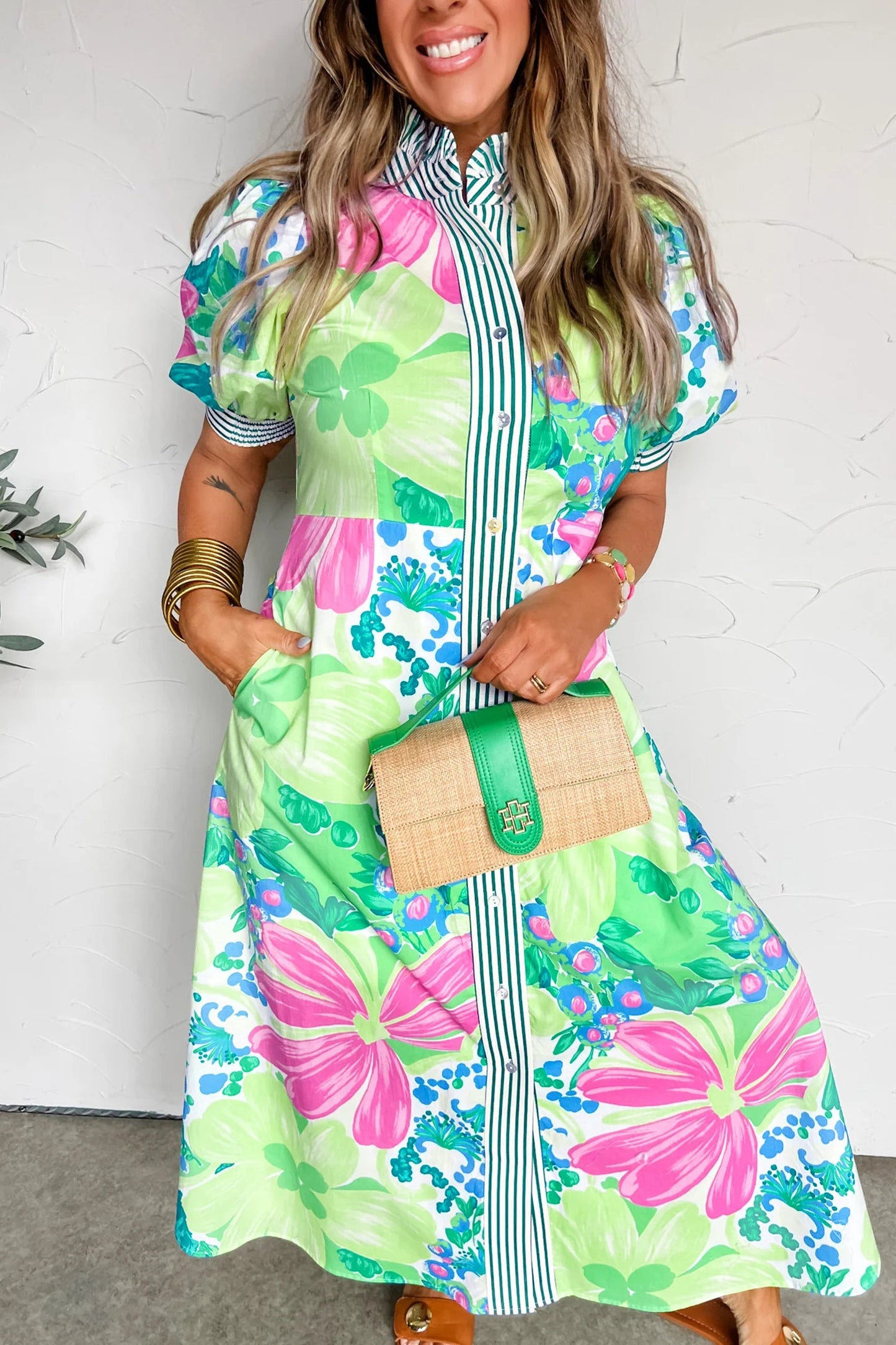 Hazel Blues® |  Garden Getaway Button Down Dress