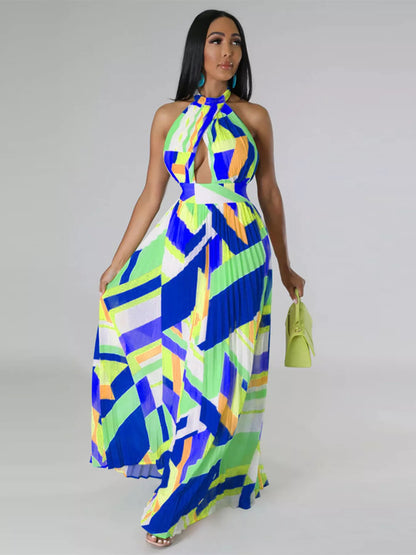 Sunny Stroll Dress | Pleated Halter Dress
