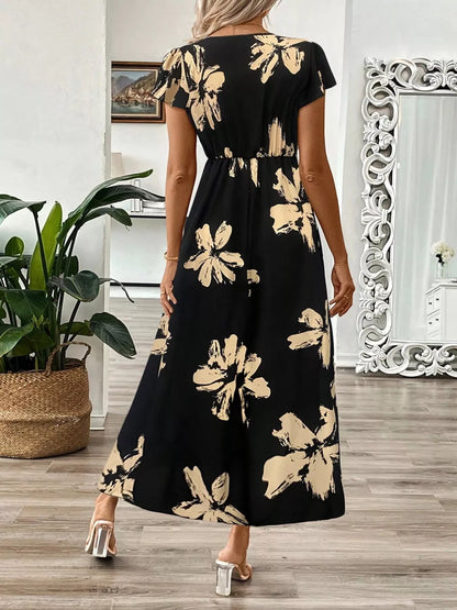 Hazel Blues® |  Surplice Cap Sleeve Midi Dress