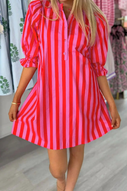 Hazel Blues® |  Striped Half Sleeve Mini Dress