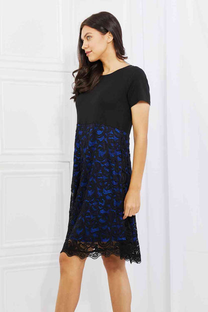 Hazel Blues® |  Yelete Contrasting Lace Midi Dress