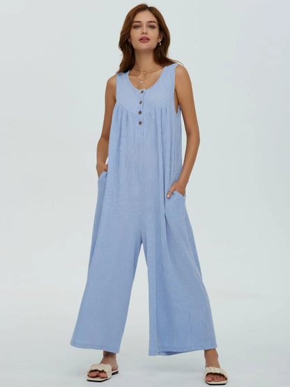 Hazel Blues® |  Sleeveless Wide Leg Jumpsuit
