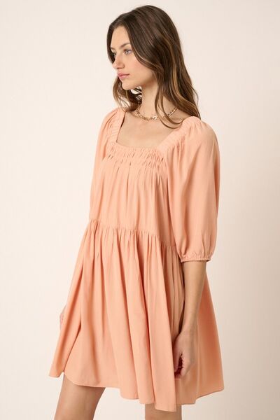 Hazel Blues® |  Mittoshop Pintuck Detail Tie Back Mini Dress
