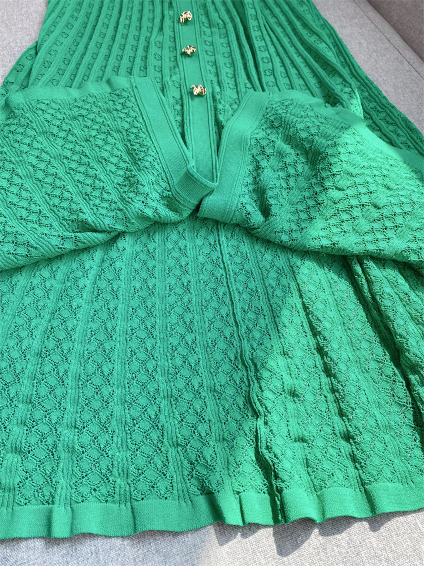 Hazel Blues® |  Button Front Short Sleeve Knit Dress