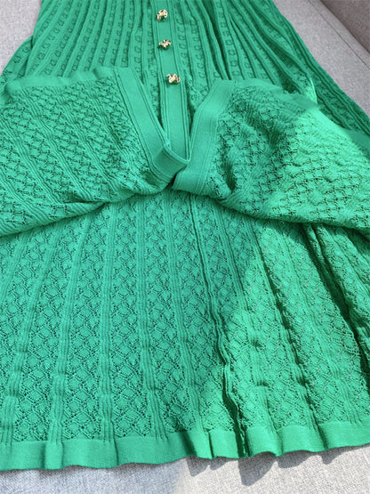 Hazel Blues® |  Button Front Short Sleeve Knit Dress