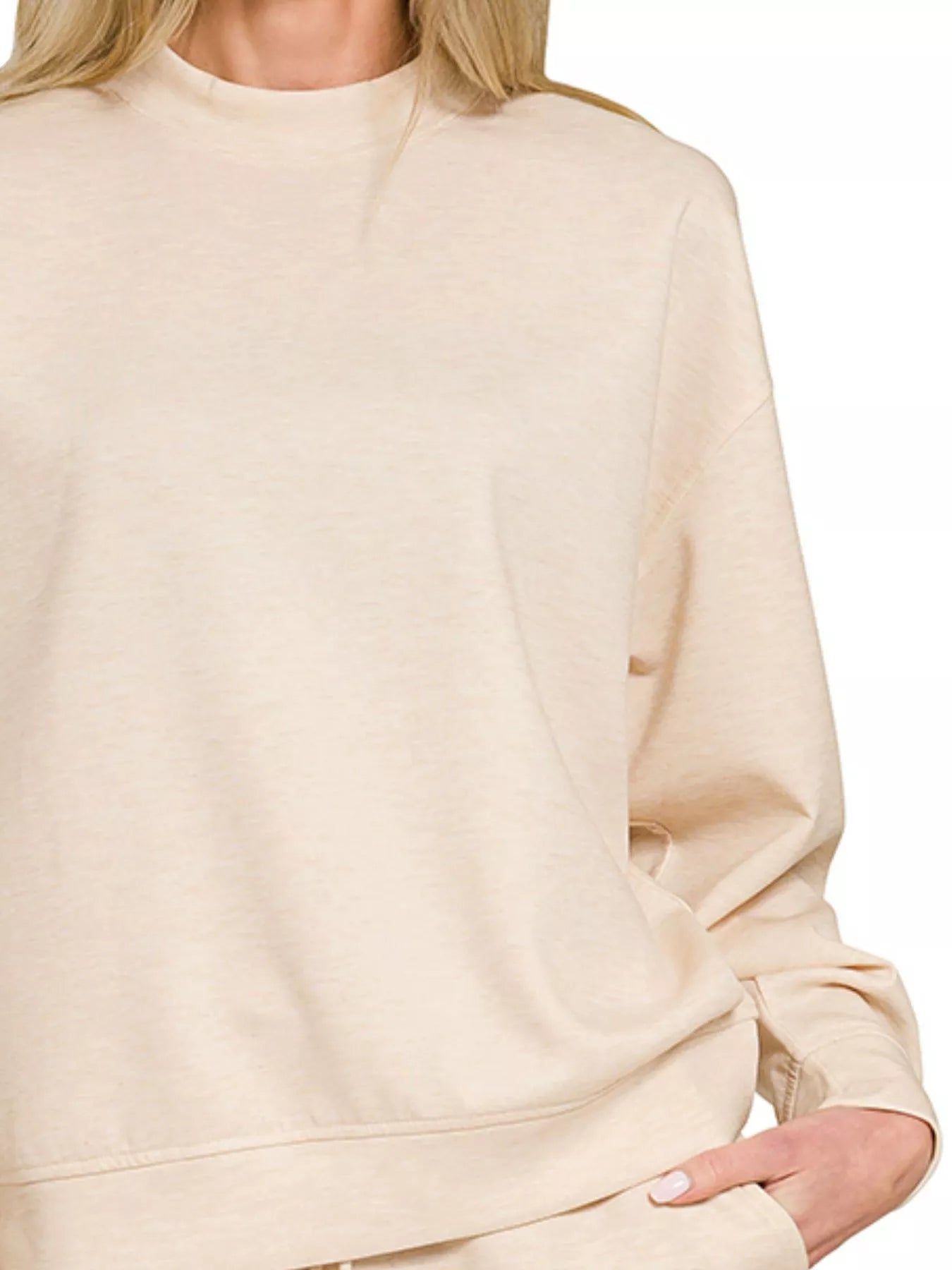 Hazel Blues® |  Zenana Scuba Long Sleeve Sweatshirt and Shorts Set