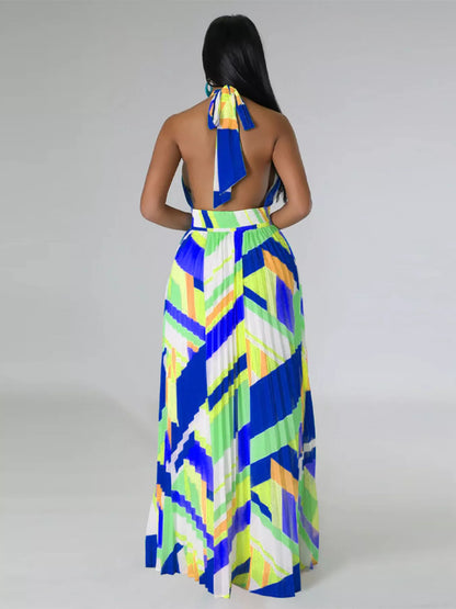 Sunny Stroll Dress | Pleated Halter Dress