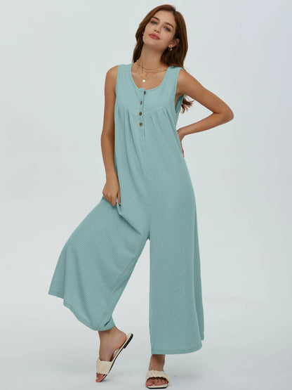 Hazel Blues® |  Sleeveless Wide Leg Jumpsuit