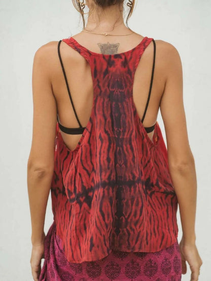 Hazel Blues® |  Printed Scoop Neck Tank