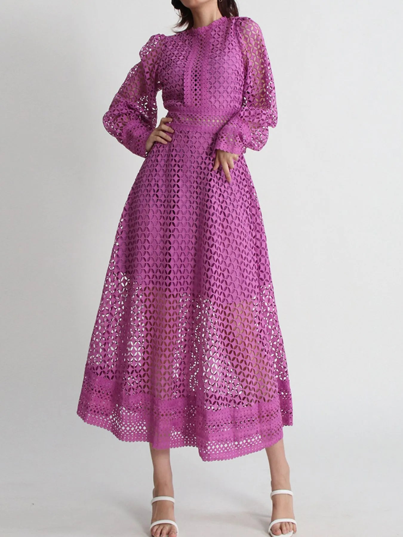 Hazel Blues® |  Lace Long Sleeve Midi Dress